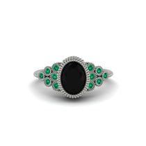Emerald Milgrain Beaded Bezel Engagement Ring - Stacy No. 24 image 1
