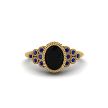 Sapphire Milgrain Beaded Bezel Engagement Ring - Stacy No. 67 image 1