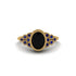 Sapphire Milgrain Beaded Bezel Engagement Ring - Stacy No. 67