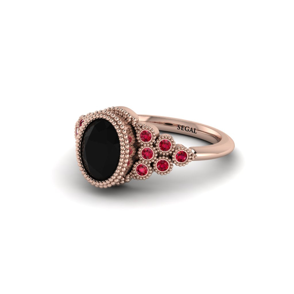 Ruby Milgrain Beaded Bezel Engagement Ring - Stacy No. 53