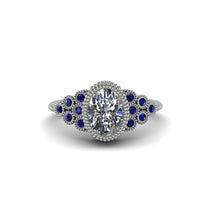 Sapphire Milgrain Beaded Bezel Engagement Ring - Stacy No. 63 image 1