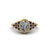 Sapphire Milgrain Beaded Bezel Engagement Ring - Stacy No. 61 image 1
