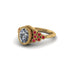 Ruby Milgrain Beaded Bezel Engagement Ring - Stacy No. 46