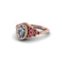 Ruby Milgrain Beaded Bezel Engagement Ring - Stacy No. 47