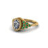 Emerald Milgrain Beaded Bezel Engagement Ring - Stacy No. 16 image 3
