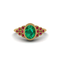 Ruby Milgrain Beaded Bezel Engagement Ring - Stacy No. 49 image 1