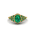 Emerald Milgrain Beaded Bezel Engagement Ring - Stacy No. 19 image 1
