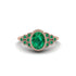 Emerald Milgrain Beaded Bezel Engagement Ring - Stacy No. 20