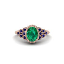 Sapphire Milgrain Beaded Bezel Engagement Ring - Stacy No. 65 image 1