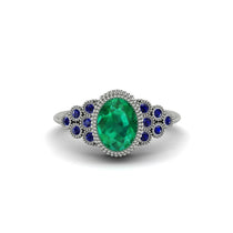 Sapphire Milgrain Beaded Bezel Engagement Ring - Stacy No. 66 image 1