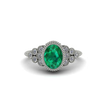 Diamond Milgrain Beaded Bezel Engagement Ring - Stacy No. 6 image 1