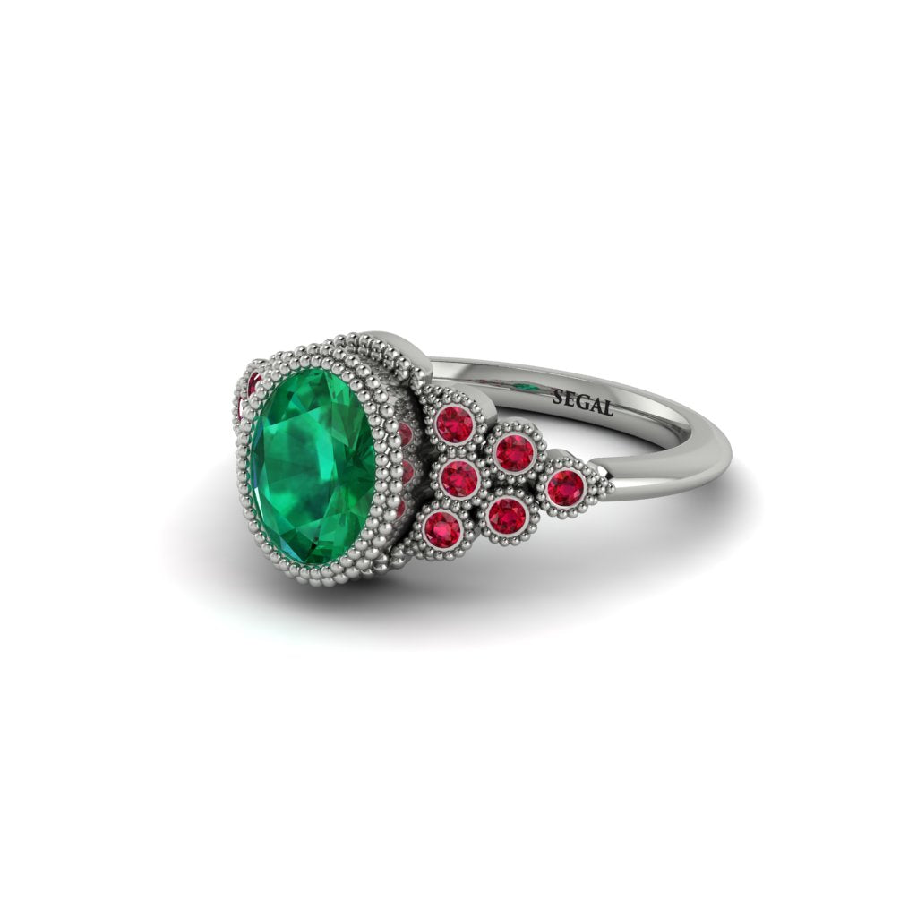 Ruby Milgrain Beaded Bezel Engagement Ring - Stacy No. 51