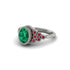 Ruby Milgrain Beaded Bezel Engagement Ring - Stacy No. 51