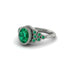 Emerald Milgrain Beaded Bezel Engagement Ring - Stacy No. 21 image 3