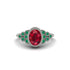 Emerald Milgrain Beaded Bezel Engagement Ring - Stacy No. 27 image 1