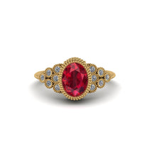 Diamond Milgrain Beaded Bezel Engagement Ring - Stacy No. 10 image 1