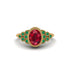 Emerald Milgrain Beaded Bezel Engagement Ring - Stacy No. 25 image 1