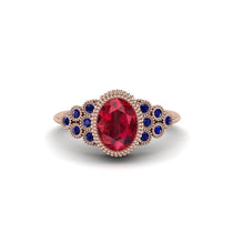 Sapphire Milgrain Beaded Bezel Engagement Ring - Stacy No. 71 image 1