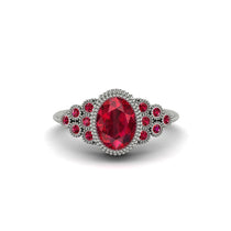 Ruby Milgrain Beaded Bezel Engagement Ring - Stacy No. 57 image 1