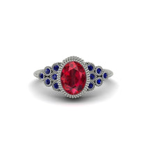 Sapphire Milgrain Beaded Bezel Engagement Ring - Stacy No. 72 image 1
