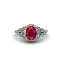 Diamond Milgrain Beaded Bezel Engagement Ring - Stacy No. 12 image 1