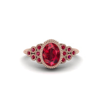 Ruby Milgrain Beaded Bezel Engagement Ring - Stacy No. 56 image 1