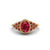 Ruby Milgrain Beaded Bezel Engagement Ring - Stacy No. 55