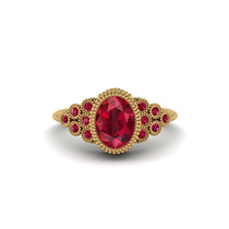 Ruby Milgrain Beaded Bezel Engagement Ring - Stacy No. 55 image 1