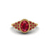 Ruby Milgrain Beaded Bezel Engagement Ring - Stacy No. 55