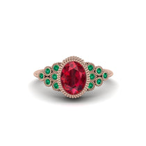 Emerald Milgrain Beaded Bezel Engagement Ring - Stacy No. 26 image 1