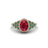 Emerald Milgrain Beaded Bezel Engagement Ring - Stacy No. 26 image 1