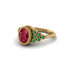 Emerald Milgrain Beaded Bezel Engagement Ring - Stacy No. 25 image 3