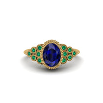 Emerald Milgrain Beaded Bezel Engagement Ring - Stacy No. 28 image 1