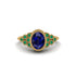 Emerald Milgrain Beaded Bezel Engagement Ring - Stacy No. 28