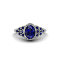 Sapphire Milgrain Beaded Bezel Engagement Ring - Stacy No. 75 image 1