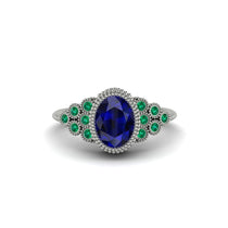 Emerald Milgrain Beaded Bezel Engagement Ring - Stacy No. 30 image 1