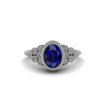 Diamond Milgrain Beaded Bezel Engagement Ring - Stacy No. 15 image 1