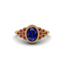 Ruby Milgrain Beaded Bezel Engagement Ring - Stacy No. 58 image 1