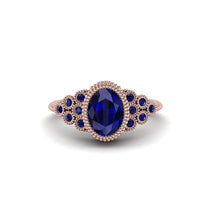Sapphire Milgrain Beaded Bezel Engagement Ring - Stacy No. 74 image 1