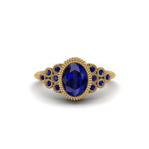 Sapphire Milgrain Beaded Bezel Engagement Ring - Stacy No. 73 image 1
