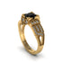 Black Diamond Milgrain Gold Engagement Ring - Lyric No. 7