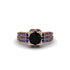 Black Diamond Milgrain Gold Engagement Ring - Lyric No. 68