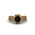 Black Diamond Milgrain Gold Engagement Ring - Lyric No. 7 image 2