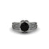 Black Diamond Milgrain Gold Engagement Ring - Lyric No. 9