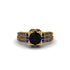 Black Diamond Milgrain Gold Engagement Ring - Lyric No. 67