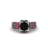 Black Diamond Milgrain Gold Engagement Ring - Lyric No. 54