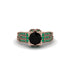 Black Diamond Milgrain Gold Engagement Ring - Lyric No. 23