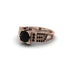 Black Diamond Milgrain Gold Engagement Ring - Lyric No. 38