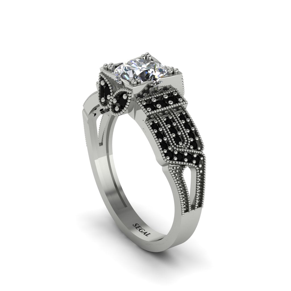 Diamond Milgrain Gold Engagement Ring - Lyric No. 33