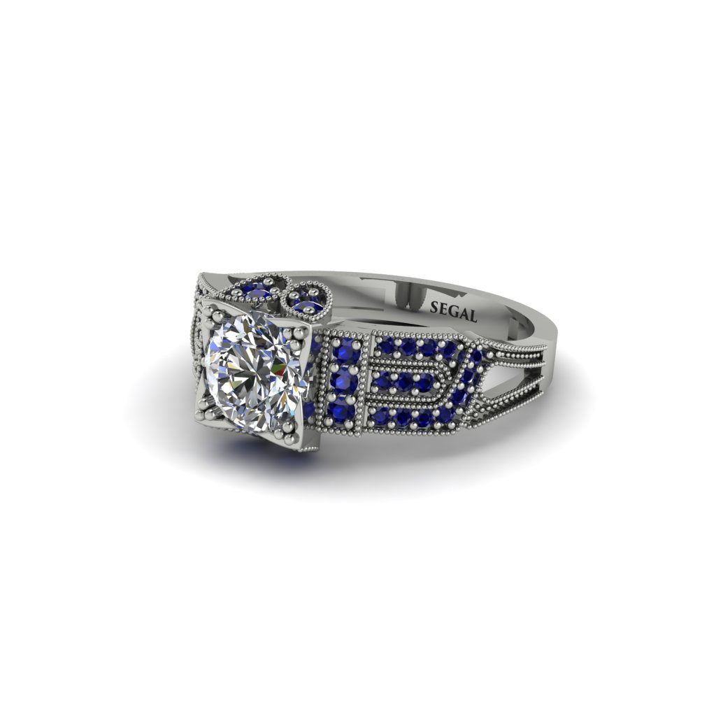 Diamond Milgrain Gold Engagement Ring - Lyric No. 63